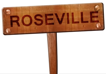 roseville road sign, 3D rendering