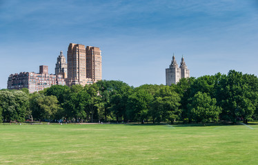 Fototapeta na wymiar Central park view of Manhattan towers