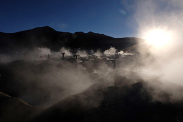 Thermal springs at high altitude, Bolivia