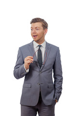  young man in a tie with glasses