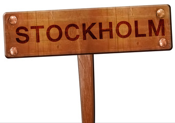 Stockholm road sign, 3D rendering