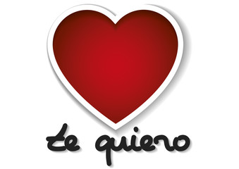 Valentines day background te quiero spanish words over white february 14
