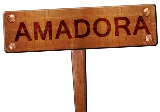 Amadora road sign, 3D rendering