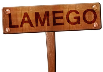 Lamego road sign, 3D rendering