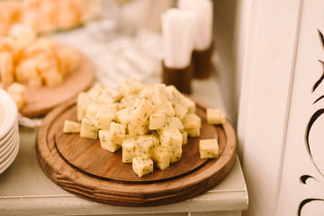 cheese bar at wedding reception