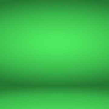 Empty green studio room background. Vector illustration