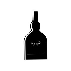 Whisky glass bottle icon vector illustration graphic design
