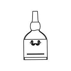 Whisky glass bottle icon vector illustration graphic design