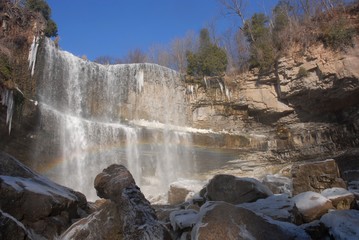 Fototapeta premium Webster Waterfall on the Winter, Hamilton Dundas Ontario Canada 
