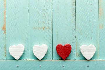 wooden hearts valentine background