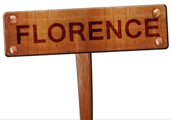 florence road sign, 3D rendering