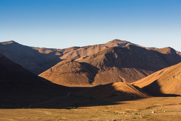 Fototapeta na wymiar Mountains and Rocks at the road Tata-Tagmoute, Morocco