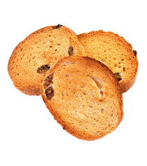 Dry snack bread with raisins