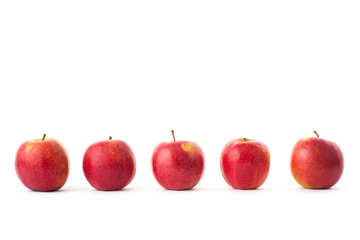 Line of red apples