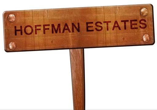 Hoffman Estates Road Sign, 3D Rendering