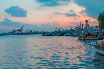 Naklejka premium Mersin port is lagerst port in Mediterranean Region