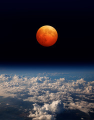 Lunar eclipse "Elements of this image furnished by NASA