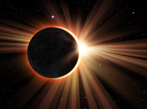 Solar Eclipse "Elements of this image furnished by NASA "