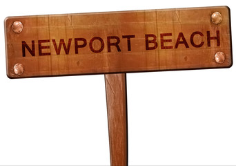 newport beach road sign, 3D rendering