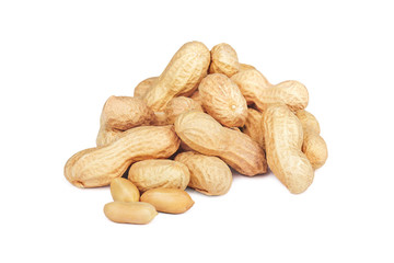 Tasty peanuts, isolated on white