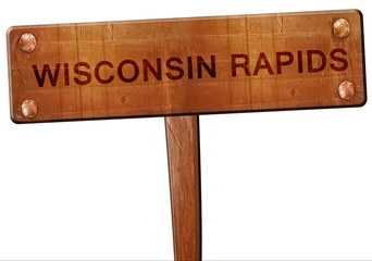 wisconsin rapids road sign, 3D rendering