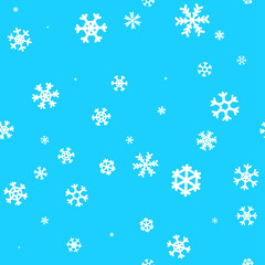 Snowflakes winter background. Christmas seamless vector pattern design for backdrop