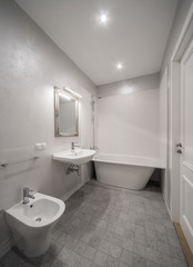 Fototapeta na wymiar Modern contemporary interior. Bathroom.