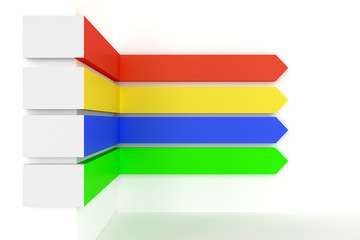 3d rendering abstract colorful arrow for info graphic design