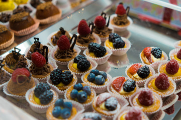 Chocolate candy box / Assortment of fine chocolates in white, dark, and milk