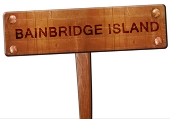 bainbridge island road sign, 3D rendering