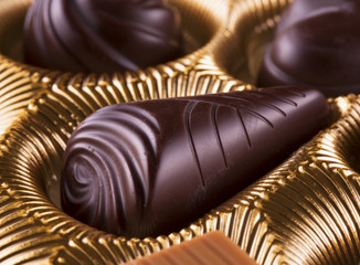 Chocolate in golden box