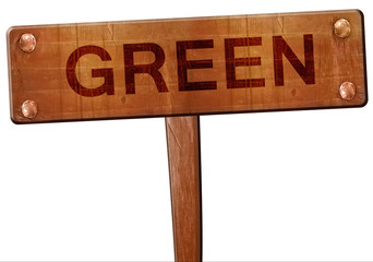 green road sign, 3D rendering