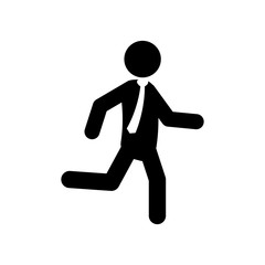 Businessman running pictogram icon vector illustration graphic design