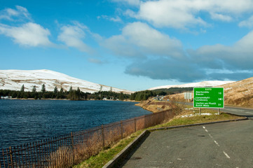 Mountain lakes in the Brecon beacons of Wales.