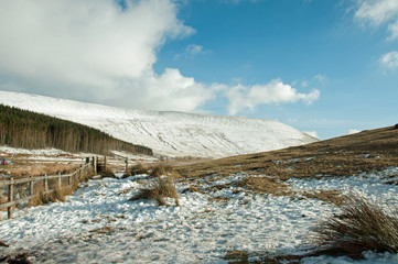 Brecon beacons national park in the winter.