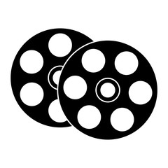 film reel icon over white background. vector illustration