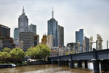 Fototapeta na wymiar Melbourne over Yarra River