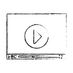 video player with play button over white background. entertainment and technology design. vector illustration