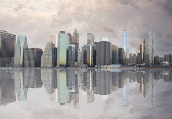 New York skyline with reflection