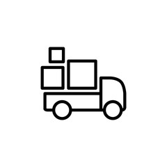 Naklejka premium thin line delivery truck icon on white background