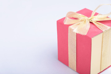 Gift boxes with bow on wood background