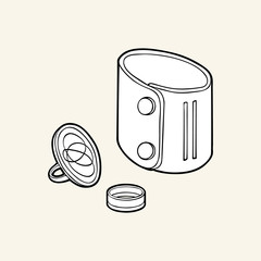 Black & white leather bracelet and two rings