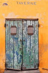 Closed door of Taverne des Boucaniers. Goree-Senegal. 1727