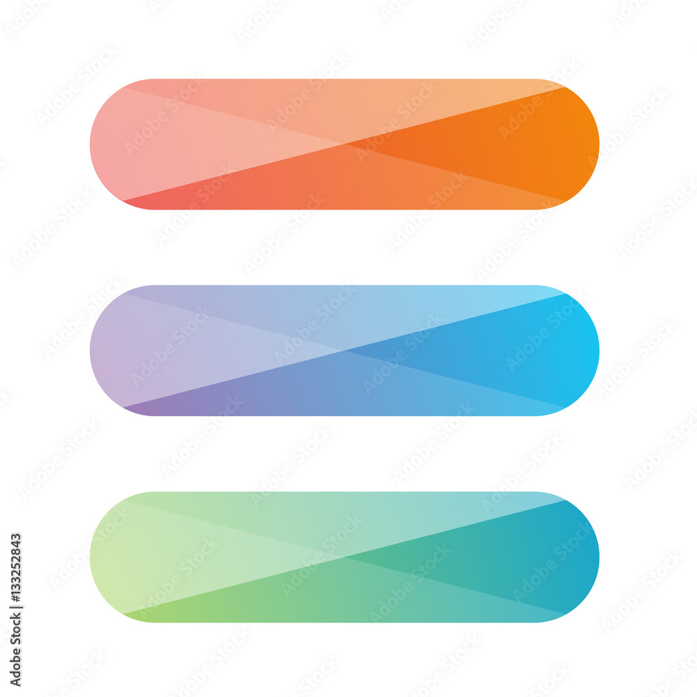 Poster empty button set flat design
