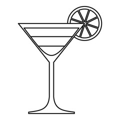 Cocktail icon, outline style