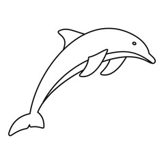 Dolphin icon, outline style