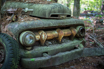 Fototapeta premium Old moldy truck, abandoned in Georgia