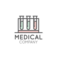 Vector Icon Style Illustration Logo for Medical Pharmacy, Lab, Clinic, Medicine Company, Distributor or Producer