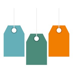 Color price tags icon, flat style