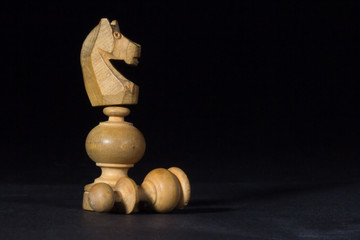 Historical Chessman horse with pawn